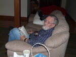 Kelly reading a book