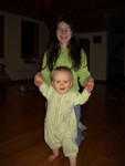 Kailyn helping Brianna walk