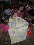 An extra-special gift for Brianna: a baby blanket made by her great grandma Iva Lou.  She passed away nearly a decade ago but had left this blanket for a future great-grandbaby.