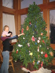 Kailyn and Brianna decorating the tree