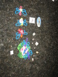 Kailyn has been making really cute pipe cleaner dragonflies. This is a dragonfly nativity, with the three wise flies coming to visit the baby dragonfly king. (Yep.)