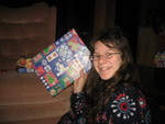 Kailyn with her Santa gift