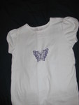 Brianna wanted a purple butterfly shirt (pattern that came with the machine)
