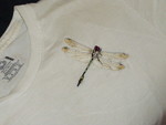 Dragonfly tshirt: pale-faced skimmer from Embroidery Library