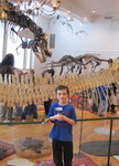 Connor with his triceratrops as we were about to leave