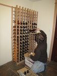 Good progress on wine racks today! Don got to start installing bottles.