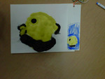 May 16: Connor's sand-art chicken and matching bookmark
