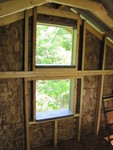 North-facing double window