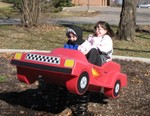 Riding a spring-mounted car