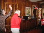 Linda and Aunt Ruth playing Parrot Toss with Kailyn