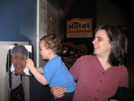 Connor's 2nd favorite exhibit: open the door and the girl will 'sneeze' on you
