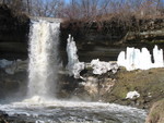 The falls viewed from the bridge below them