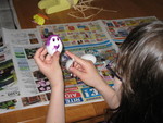 April 13: Kailyn decorating an Easter egg
