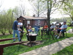 Family around the chowdermaking