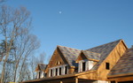 Bright moon in the clear blue sky