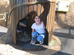 Kailyn in a new addition, a pretend log