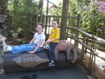 Kids on the panda log