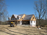 April 16: A lovely spring day for a house visit.  2 days ago we were freezing while figuring out where to put outlets and switches, and this morning there was frost, but this afternoon it's sunny and comfortable even without a jacket