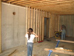 The insulation framing is in for the unfinished basement