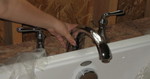 Another view of the faucet and handles