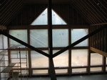 Another view of plastic over the windows