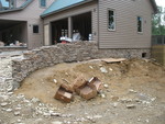 Retaining wall stonework