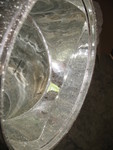 Less pleasant bit of the morning: discovering Phillip left the sun tube unprotected sitting right next to where they were spraying insulation yesterday afternoon. Insulation all over the interior reflective surface