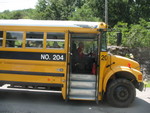 3:45pm: the bus is back!  Connor complained that they didn't know where to let him off the bus because he didn't know his address. Kailyn kept reminding him that *she* knew the address, and the bus driver didn't seem the least bit confused, in any case.