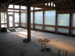 Beautiful morning sun penetration into the living room. (Obviously it'll be even better with the plastic off the windows!)