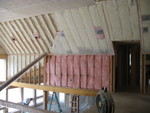 Pink insulation added to interior walls