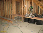 Saw and boards prepping for beadboard installation