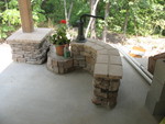 Finished bench with geranium