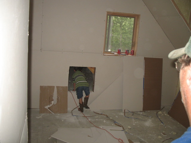 Connor comes up to see his room -- and makes a beeline for the tunnel
