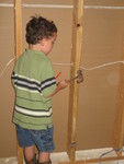Connor with a hammer