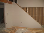 August 27: Drywall on the stairs