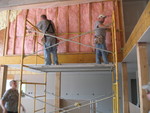 Preparing for drywall installation above dining area