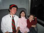 The kids with Santa's elf