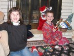 Kids after checking out the stockings
