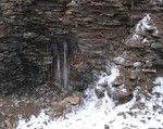 Pretty little grotto with icicles