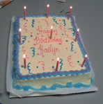 Cake with the candles lit
