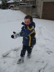 Getting ready to throw a snowball