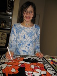 Coloring her cat poster
