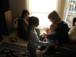 February 11: Roiya has been sick and has to have breathing treatments. Kailyn did a lovely job of entertaining her to distract her!