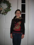 February 20: Kailyn in the special cat sweater Grandma Gail gave her as a birthday present