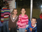 Kailyn, Tori, and Connor waiting for the Zamboni to finish