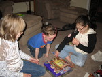 They all loved the game, in which players race to the the first to build a zoo. They all played it once, and then the girls all played again!
