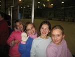 The girls waiting for the Zamboni to finish
