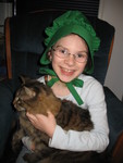 Grandma Carolyn made Kailyn a bonnet for her Wizard of Oz play, and it came in today's mail!  She absolutely loves it. 
