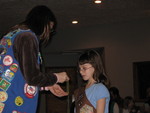 Receiving special achievement pins
