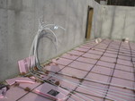 The ends of the tubing that will go to the hot water storage, which in turn will link to the boiler